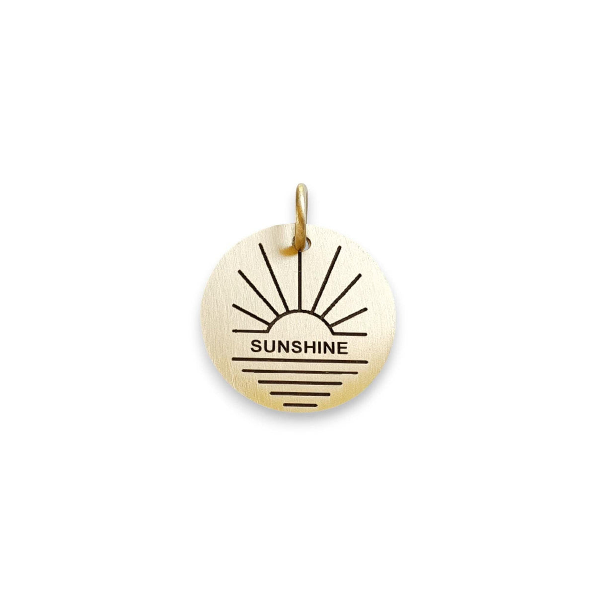 The Golden Hour Token | Artisan Sun Setting Pet ID & Custom Engraved Dog Tag, front view