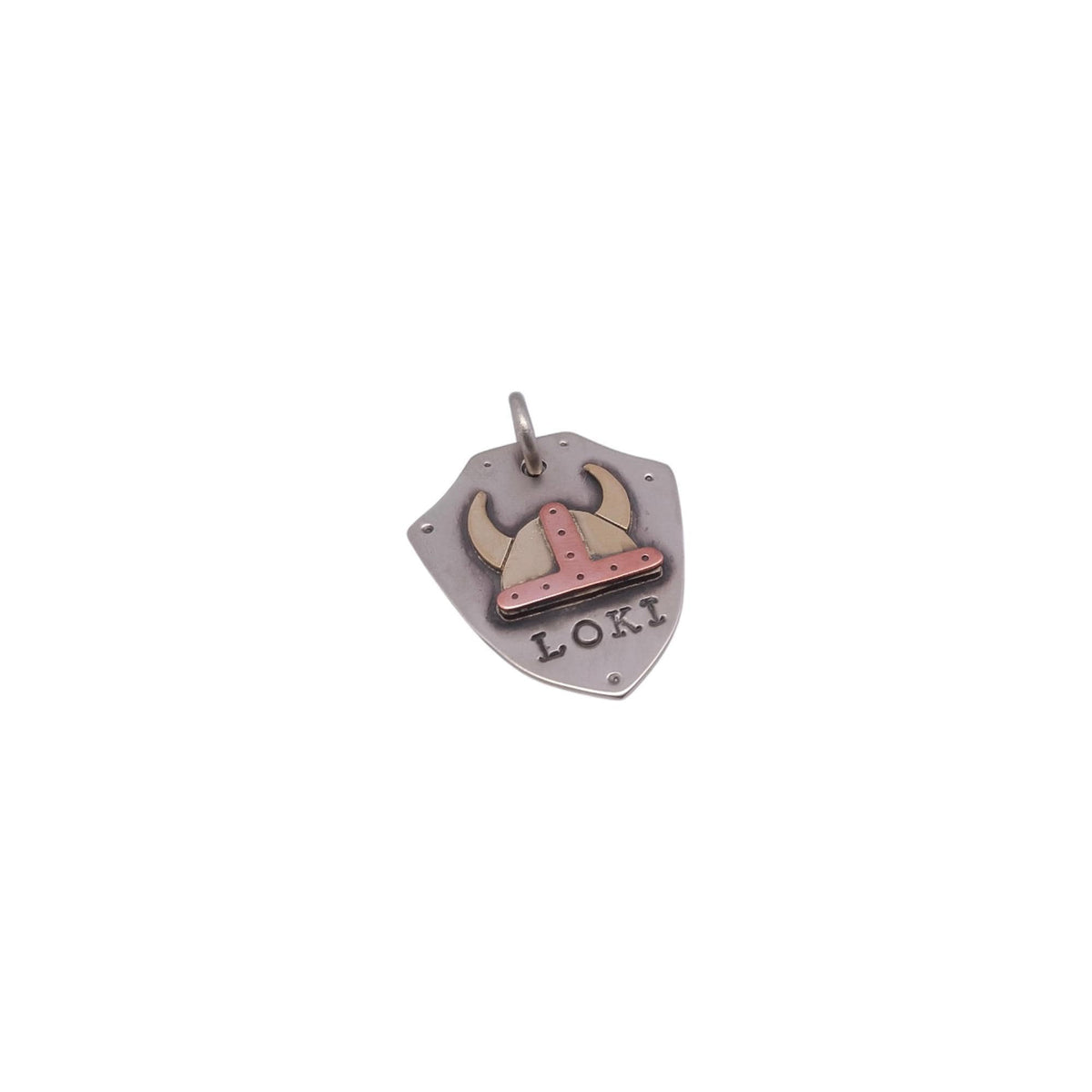 The Norseman Token | Artisan Mixed Metal Viking Dog Tag & Pet ID, additional detail