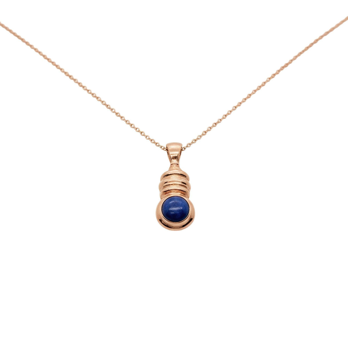 Aquarius Necklace | Lapis Lazuli Zodiac Pendant, in Rose Gold Plated finish