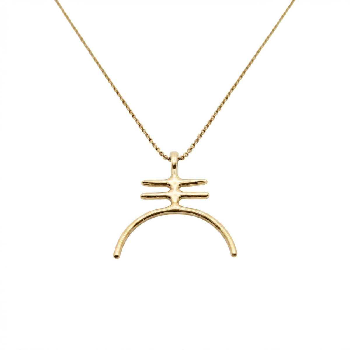 Amalgam Symbol Necklace | Gold Plated Fusion Pendant | Alchemical Unity Charm, alternate angle