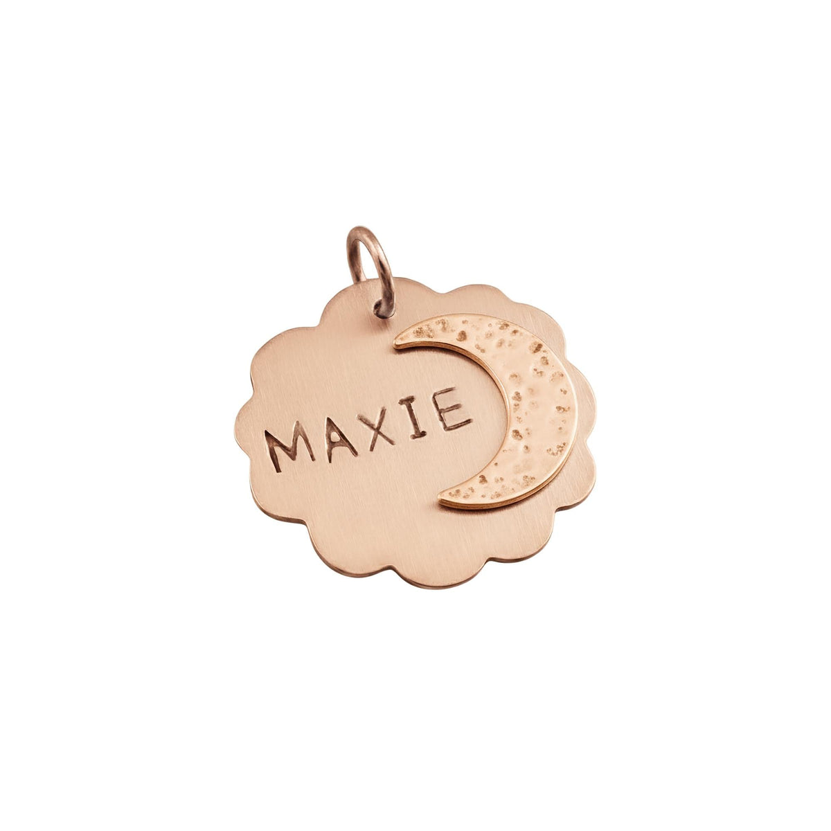 The Celestial Alignment Token | Artisan Moon & Cloud Pet ID, in Copper with Copper Top finish