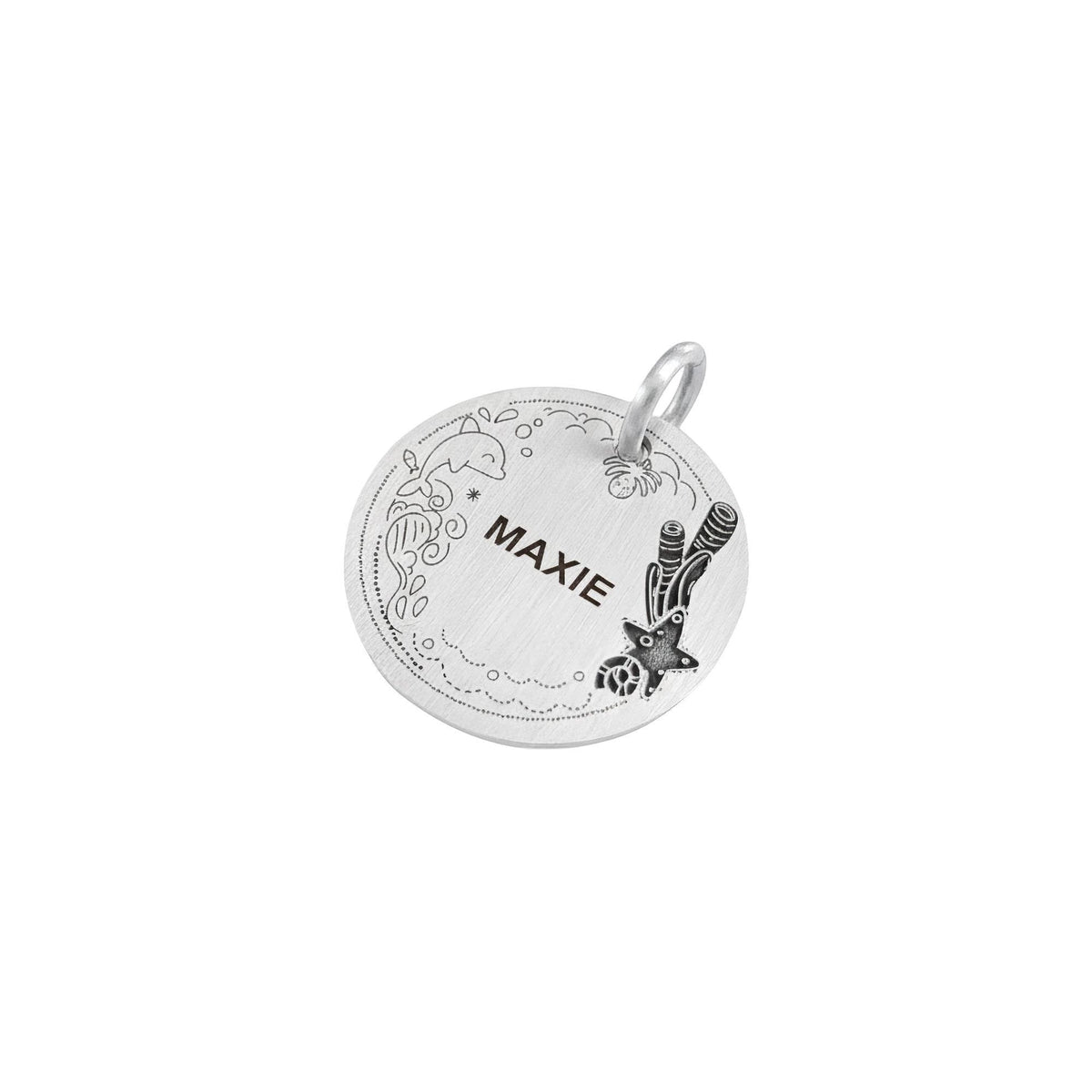 Ocean Lover Dog Tag | Personalized Sterling Silver Starfish Pet ID Tag | Beach Dog Charm, alternate angle