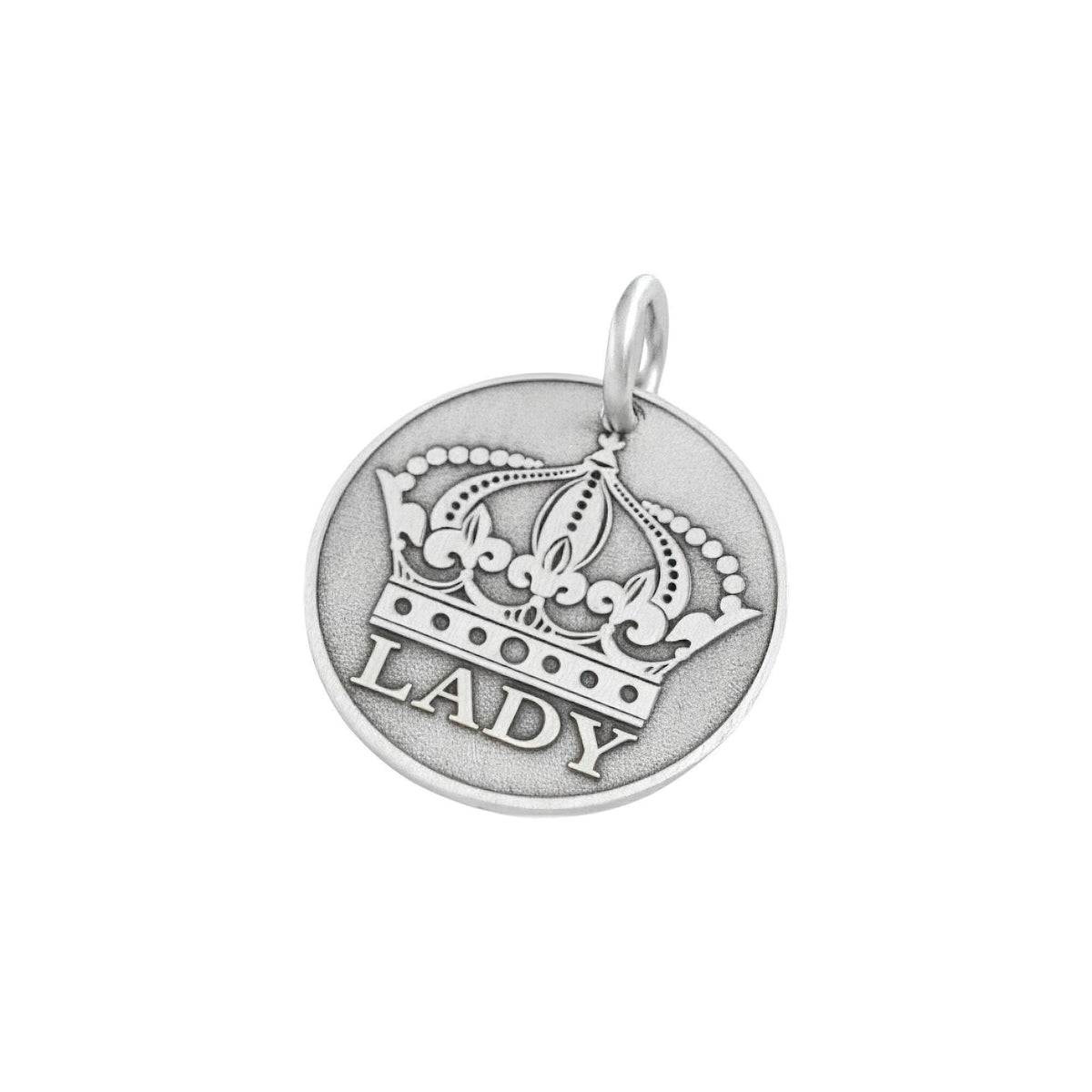 Princess Dog Tag | Sterling Silver Custom Crown Pet Tag | Engraved Regal Pet ID Tag, alternate angle