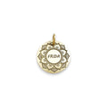 The Mystic Mandala Token | Artisan Flower Pet ID & Custom Engraved Dog Tag, front view