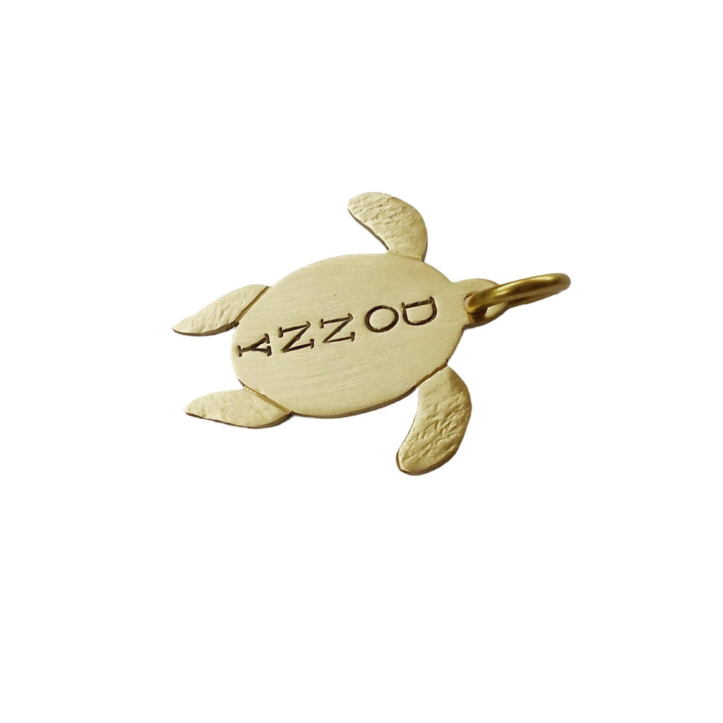 The Ancient Turtle Token | Artisan Nature Pet ID & Custom Motif Dog Tag, additional detail