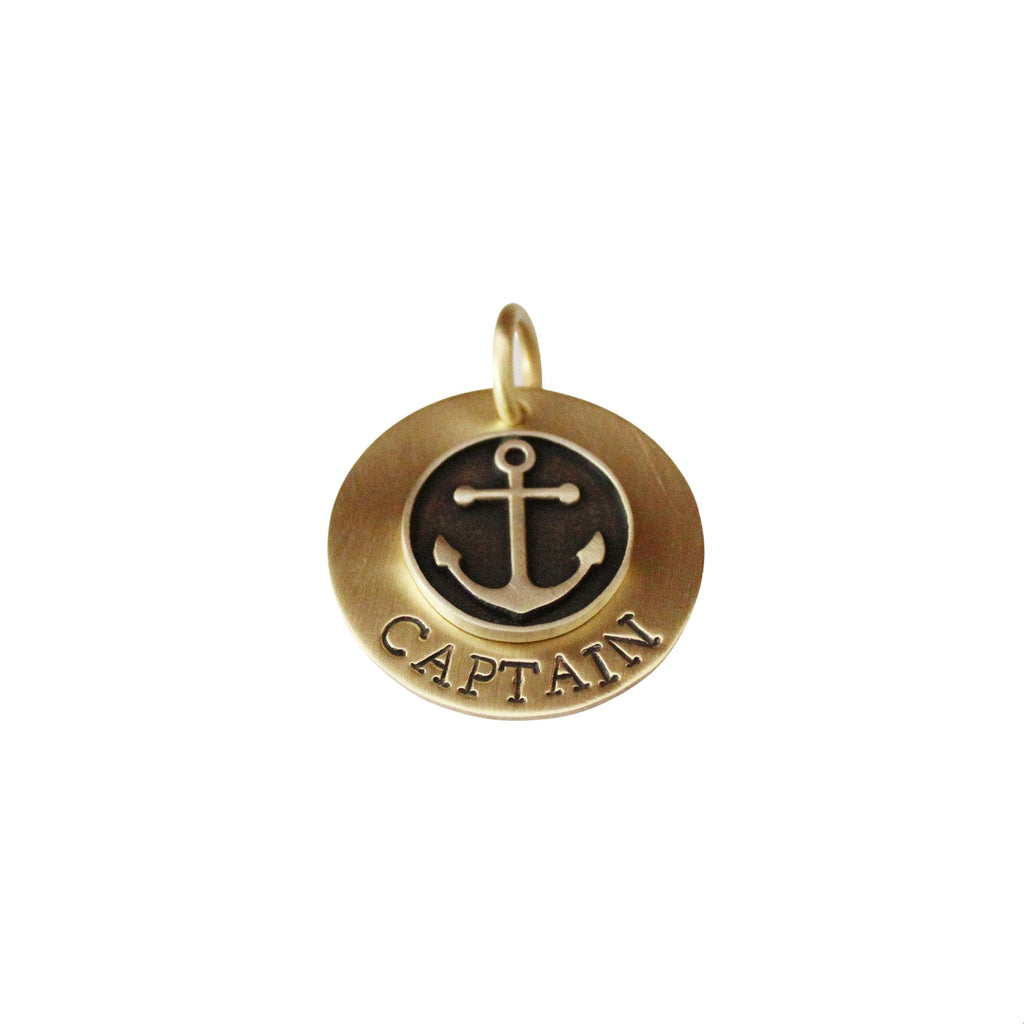 The Anchor Sigil | Artisan Mixed Metal Pet ID & Custom Engraved Dog Tag, front view