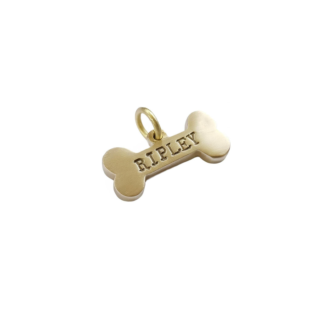 The Heritage Bone Token | Heavy-Gauge Solid Brass Custom Bone Dog Tag, front view