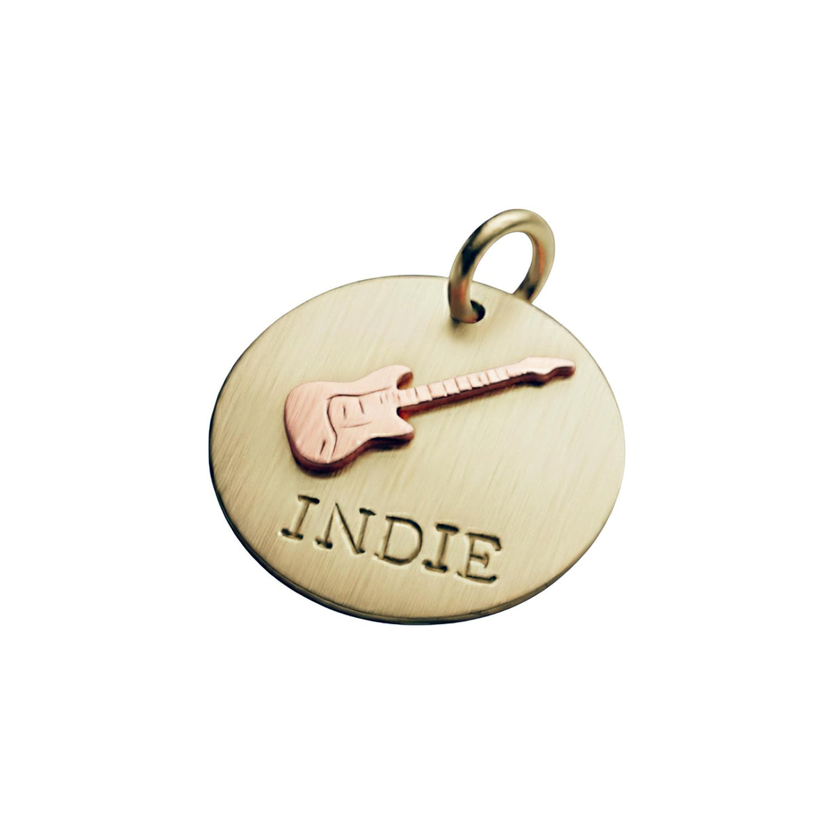 The Rockstar Token | Artisan Guitar Pet ID & Custom Dog Tag, close-up detail