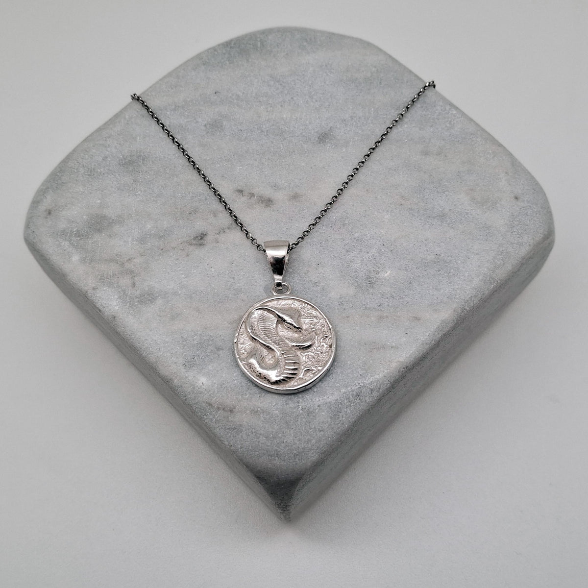 Cobra Medallion Necklace | Protective Talisman, alternate angle