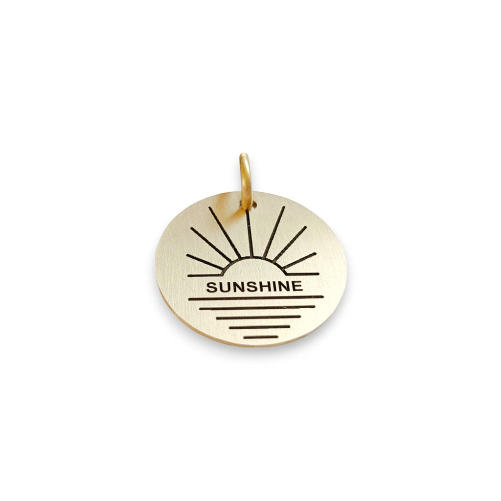 The Golden Hour Token | Artisan Sun Setting Pet ID & Custom Engraved Dog Tag, alternate angle