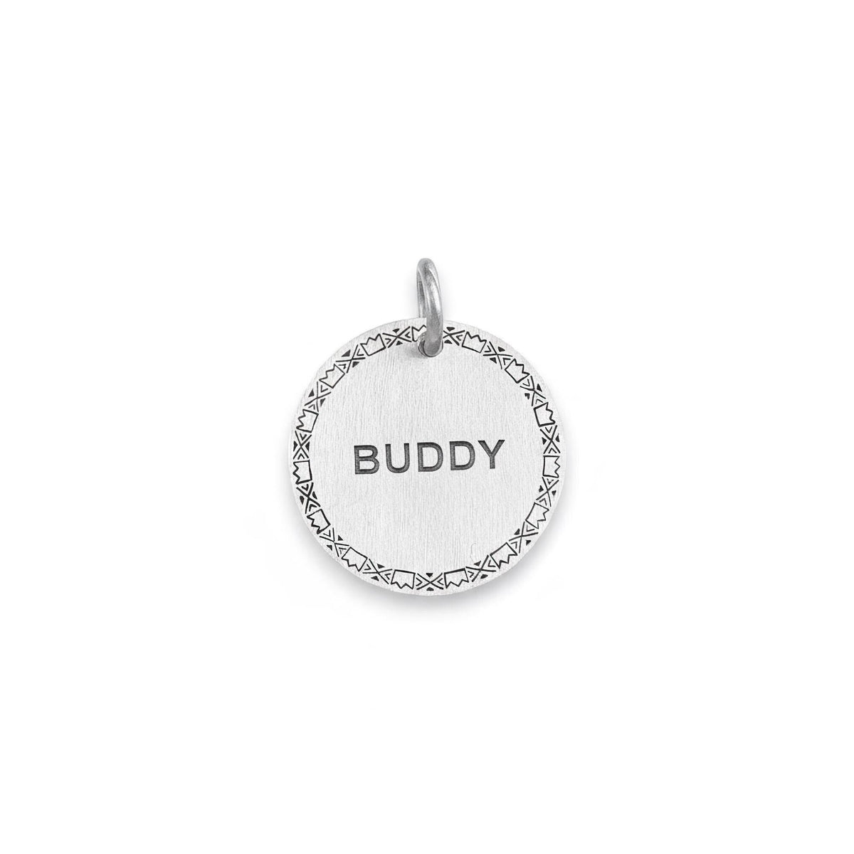 Aztec Dog ID Tag | Geometric Sterling Silver Custom Pet Tag | Tribal Engraved Dog Tag, alternate angle