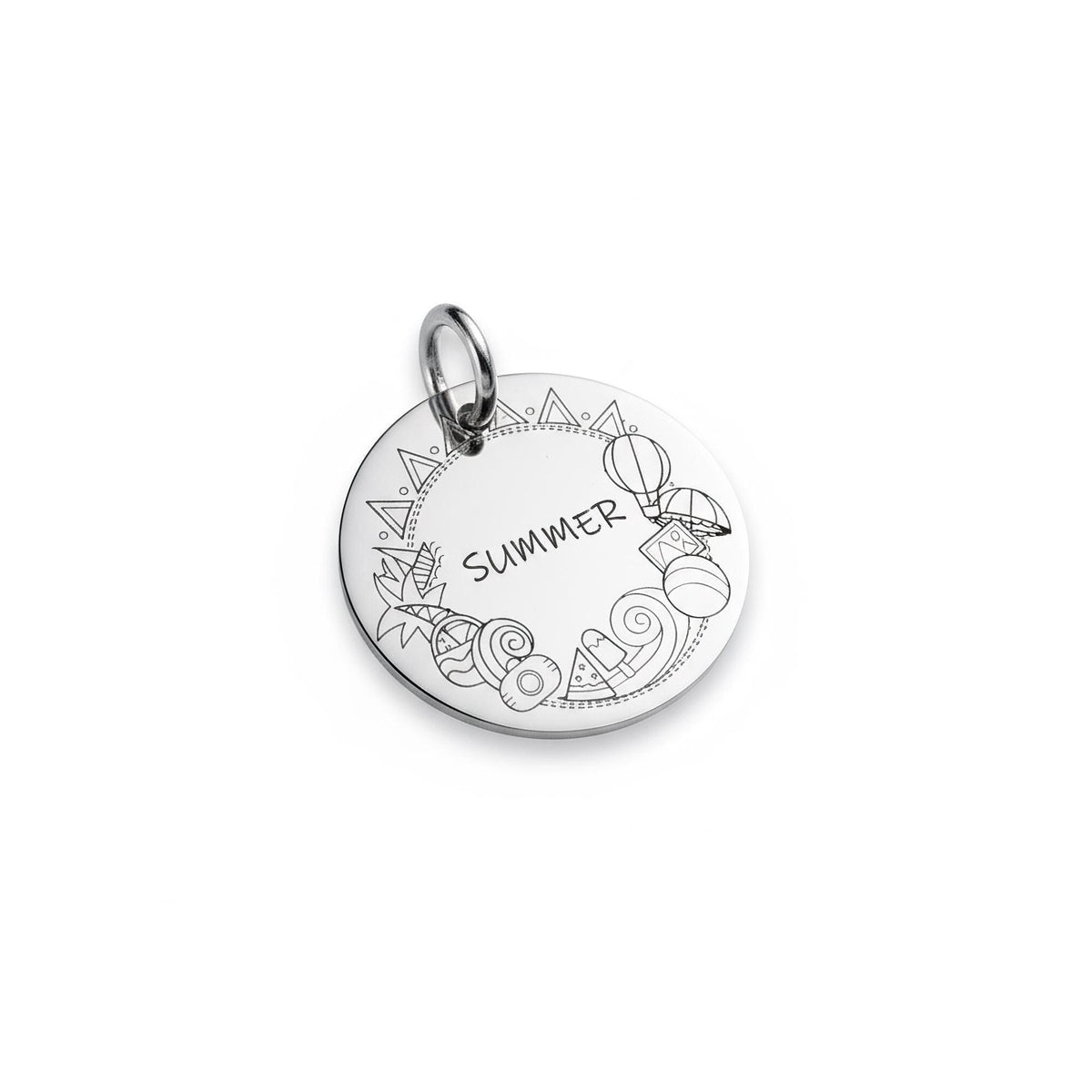 Ice Cream Dog Tag | Personalized Sterling Silver Popsicle Pet ID Tag | Summer Dog Charm, alternate angle