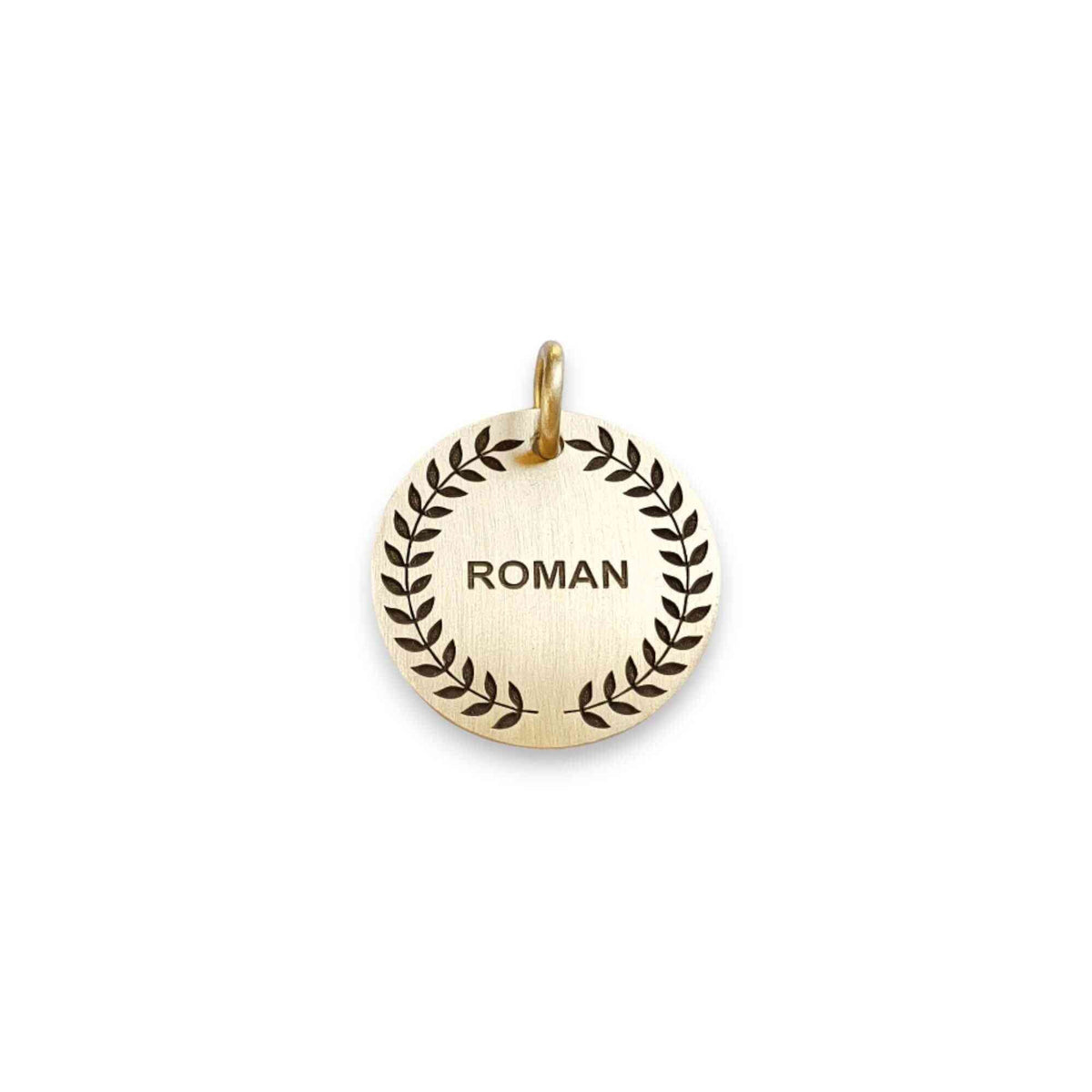 The Victor's Token | Artisan Laurel Wreath Pet ID & Custom Engraved Dog Tag, alternate angle