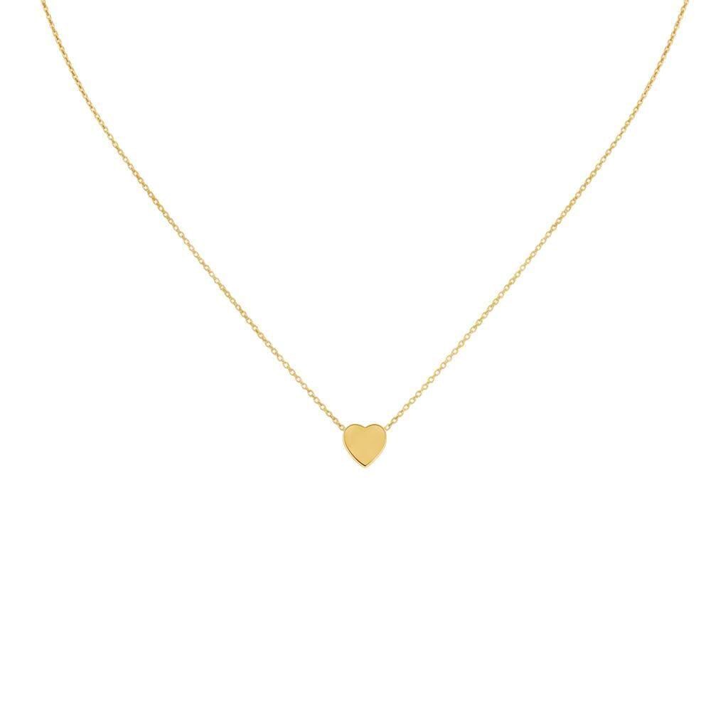 Silver Heart Necklace, Dainty Love Charm, Minimalist Pendant (925 Sterling), in Yellow Gold Plated finish