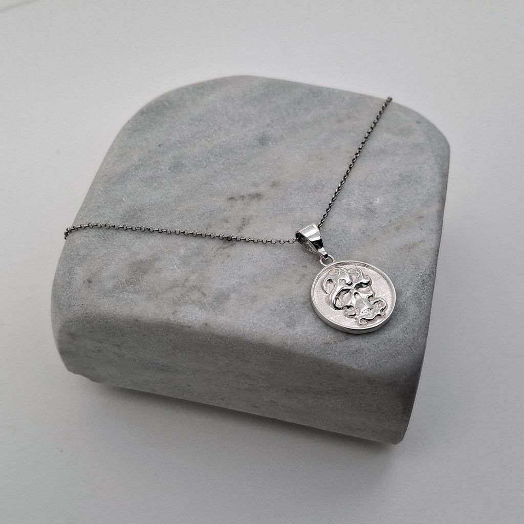 Memento Mori Necklace | Skull & Snake Talisman, styled view
