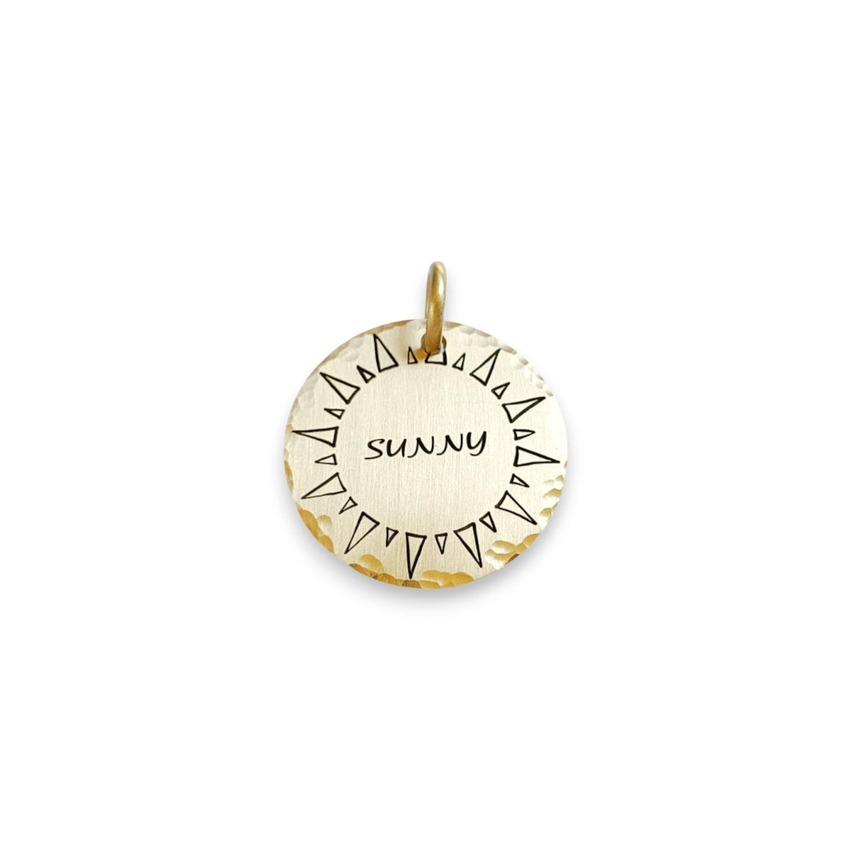 The Solar Token | Artisan Sun Pet ID & Custom Engraved Dog Tag, additional detail
