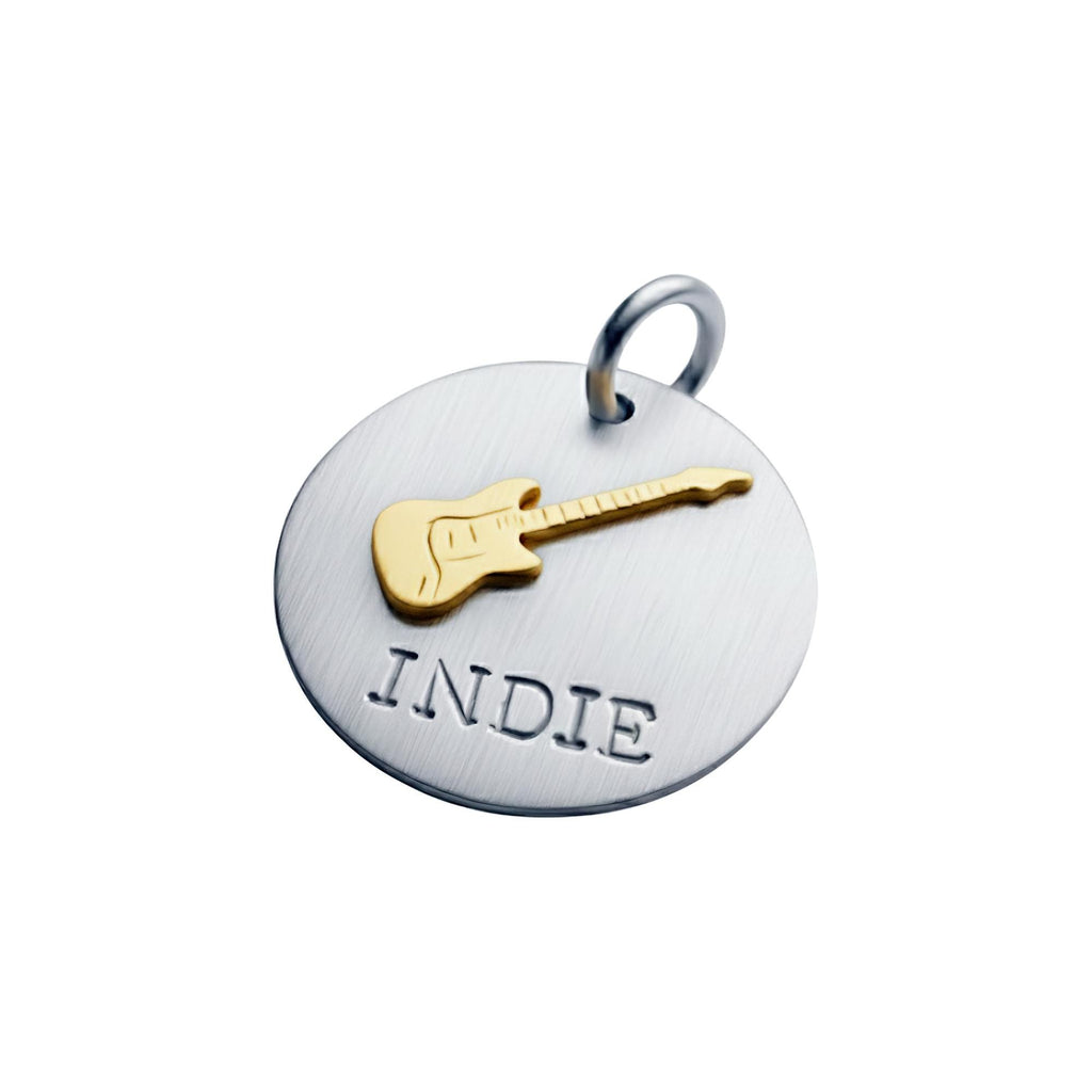 The Rockstar Token | Artisan Guitar Pet ID & Custom Dog Tag, front view