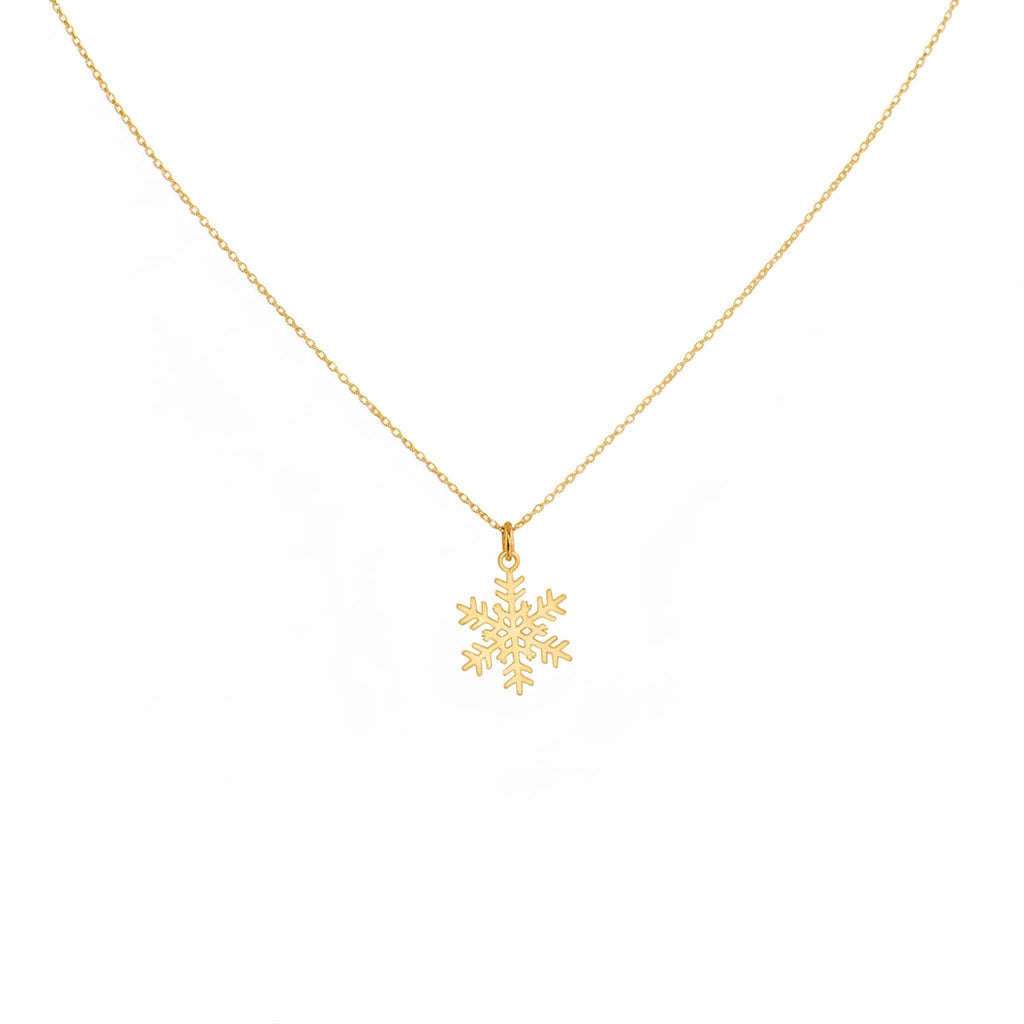 Snowflake Necklace | Winter Magic Talisman, in Yellow Gold Plated finish