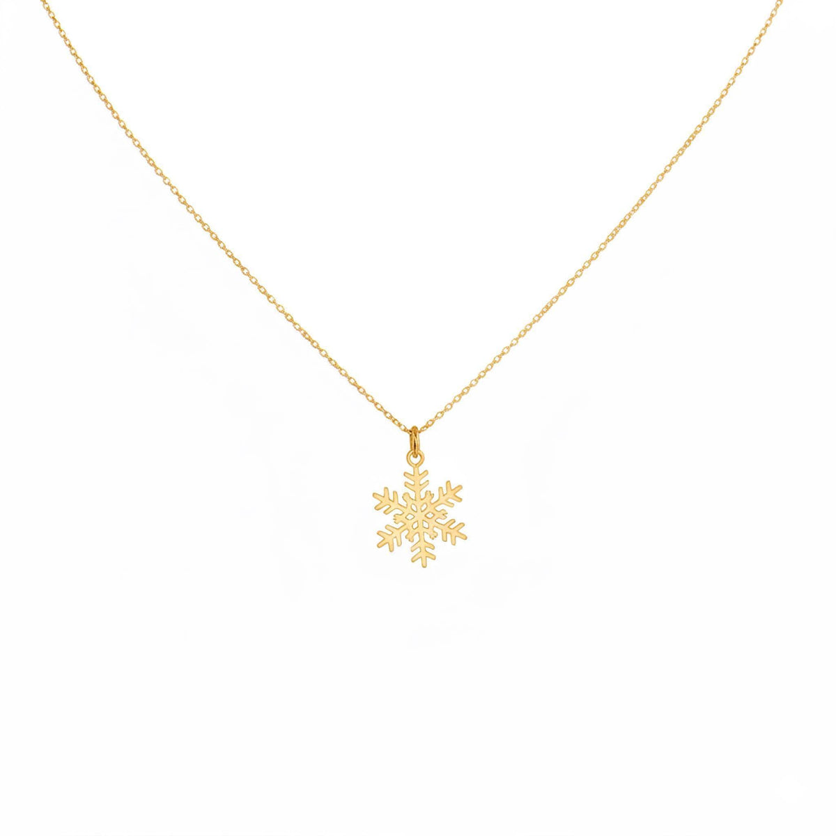 Snowflake Necklace | Winter Magic Talisman, in Yellow Gold Plated finish