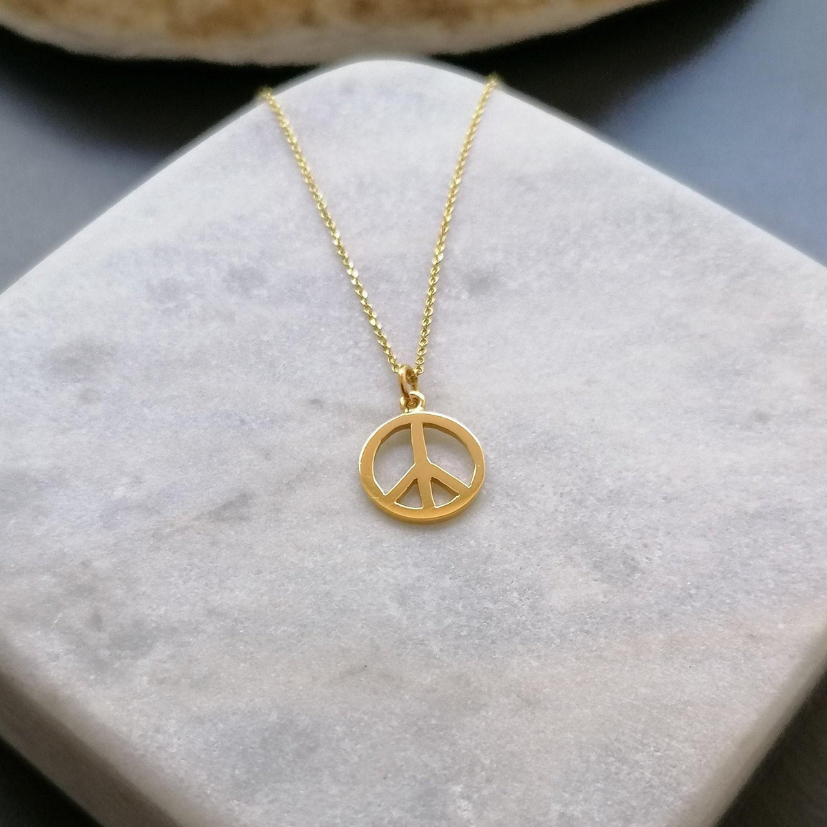 Dainty Peace Sign Necklace | Minimalist Serenity Talisman
