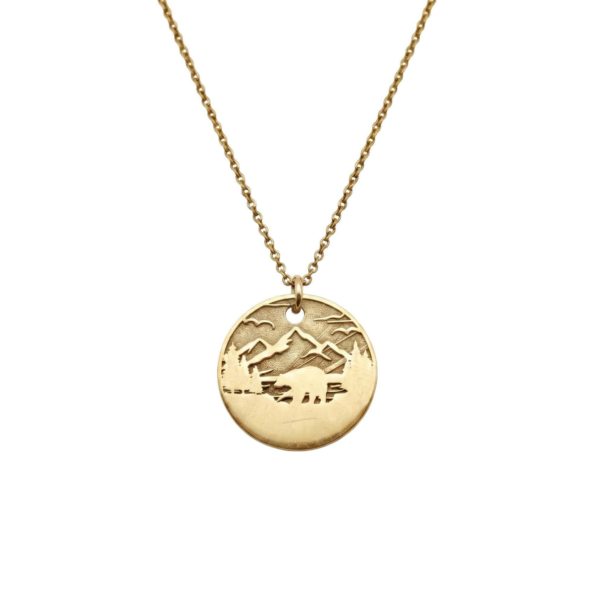Bear Silhouette Necklace | Mountain Wilderness Talisman, alternate angle