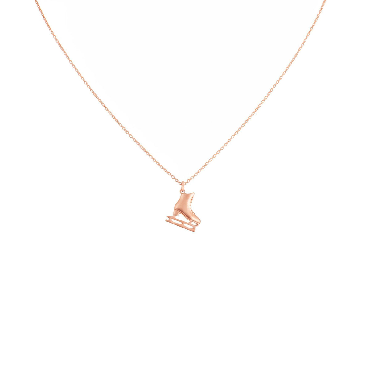 Figure Skater Necklace | Ice Skate Charm, in Rose Gold Plated finish