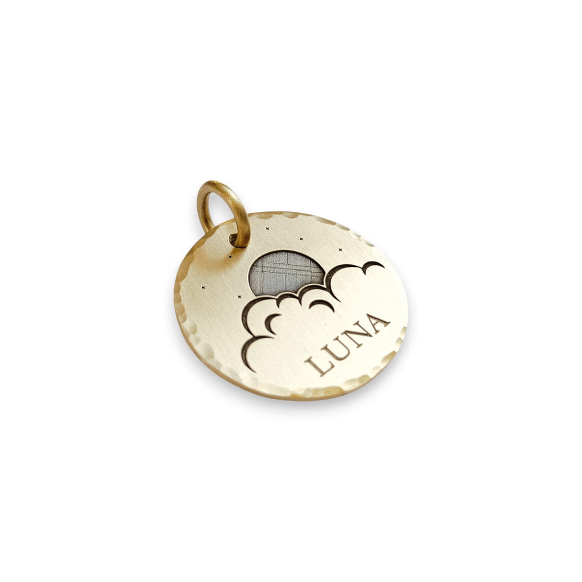 The Ethereal Moon Token | Artisan Celestial Pet ID & Custom Engraved Dog Tag, styled view