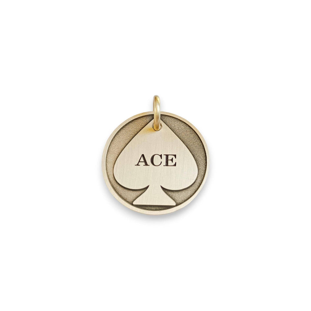 The Sovereign Spade Token | Artisan Ace of Spades Pet ID & Custom Engraved Dog Tag, styled view