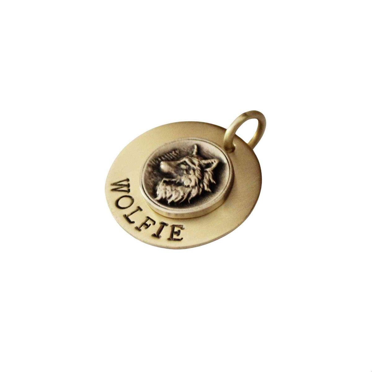 The Wilderness Sigil | Artisan Forest Wolf Pet ID & Custom Engraved Dog Tag, front view