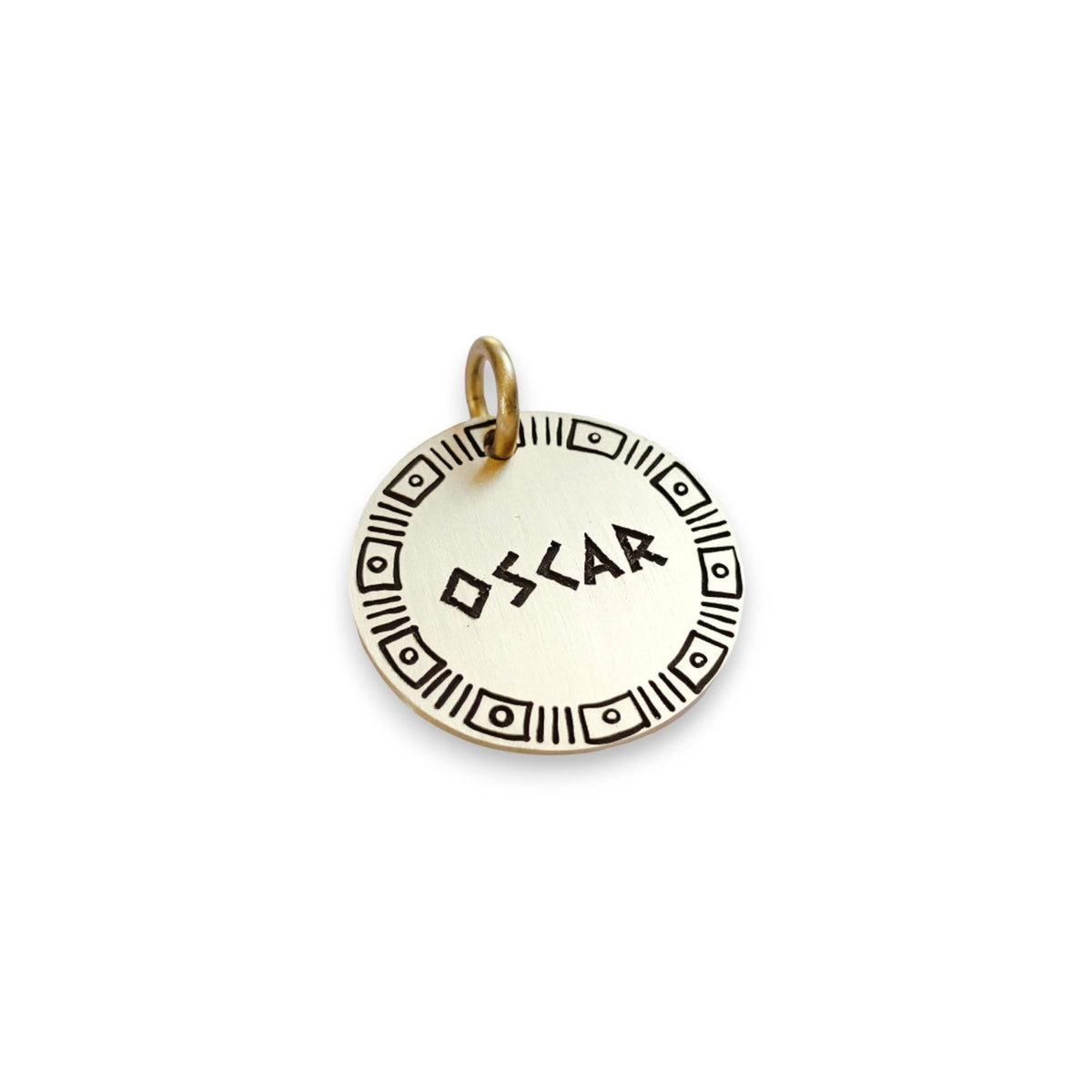 The Ancestral Token | Artisan Archaic Lines Pet ID & Custom Engraved Dog Tag, alternate angle