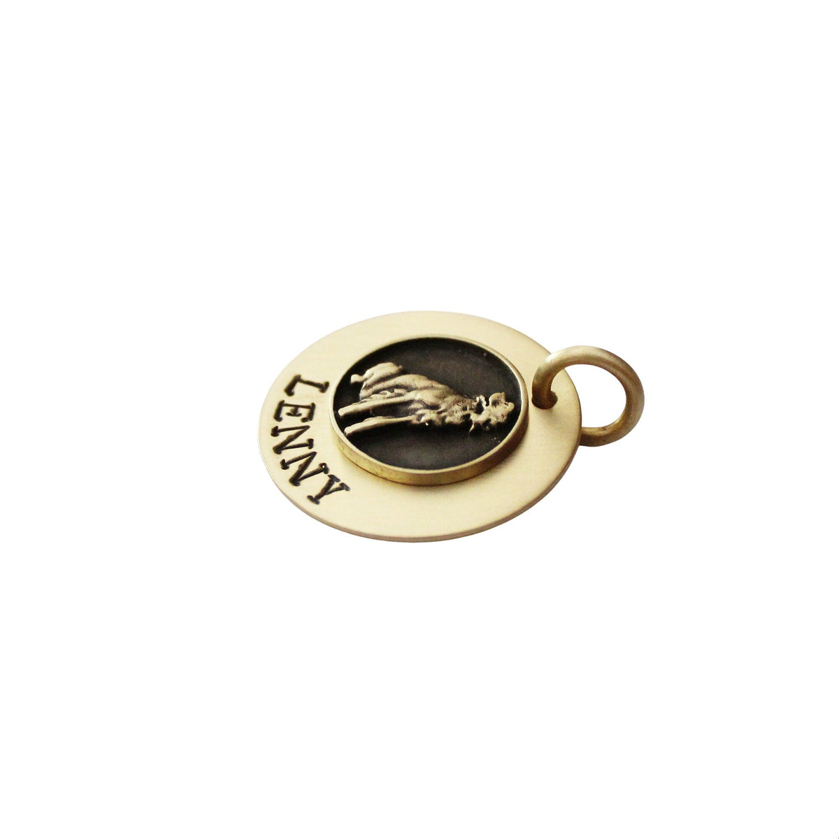 The Labrador Sigil | Artisan Breed Pet ID & Custom Engraved Dog Tag, styled view
