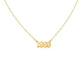 Custom Date Necklace | Old English Font Talisman, in Yellow Gold Plated finish