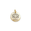 The Serene Lotus Token | Artisan Lotus Flower Pet ID & Custom Engraved Dog Tag, front view