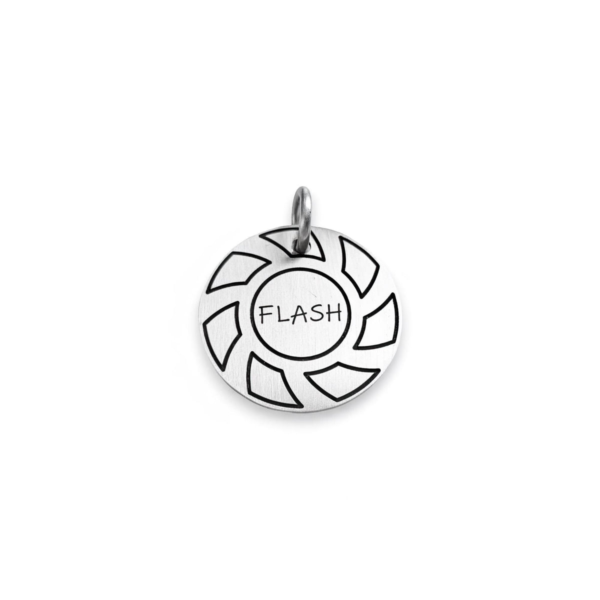 Motion Dog Tag | Custom Engraved Pet ID Collar Charm, front view