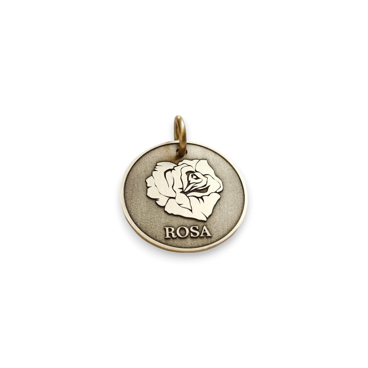 The Romantic Bloom Token | Artisan Rose Pet ID & Custom Engraved Dog Tag, alternate angle