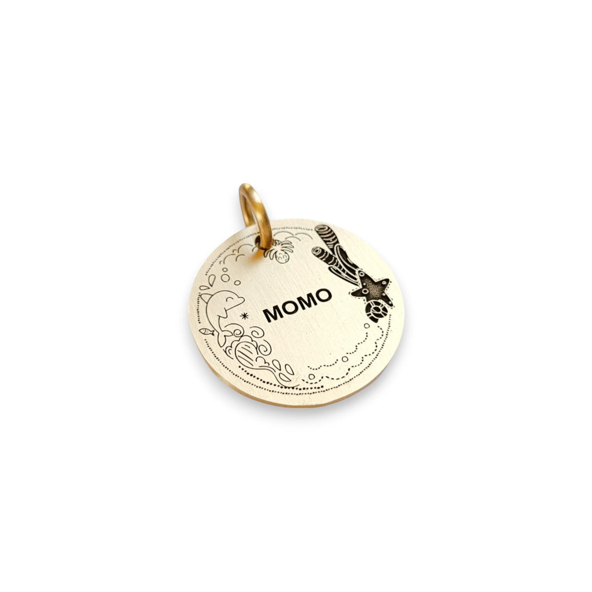 The Oceanic Adventure Token | Artisan Marine Pet ID & Custom Engraved Dog Tag, front view