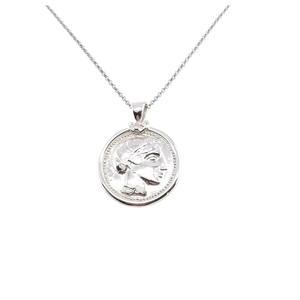 Athenian Owl Tetradrachm Necklace | Ancient Greek Wisdom Coin, front view