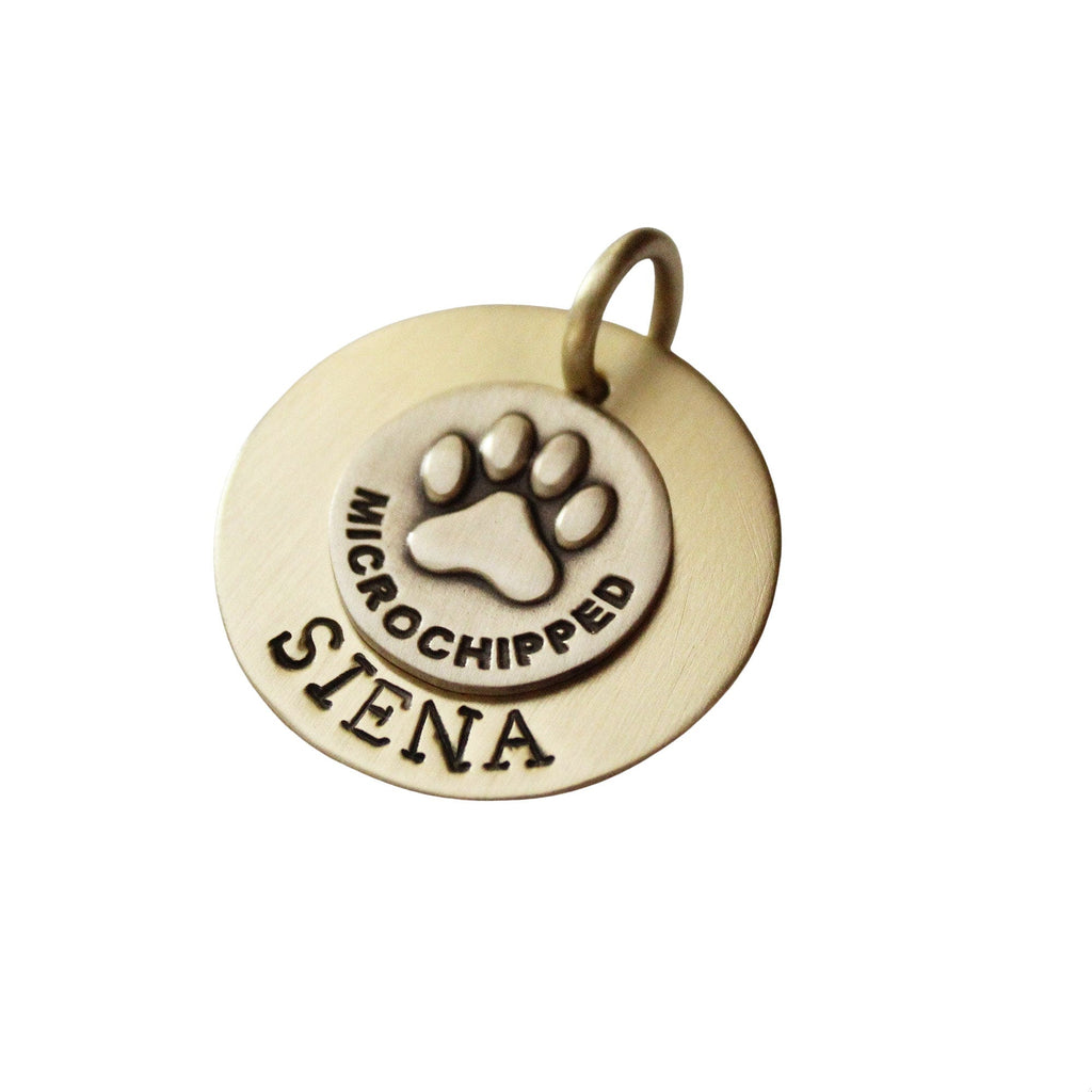 The Sentinel Sigil | Artisan Microchip Pet ID & Custom Engraved Dog Tag, close-up detail