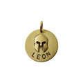 The Warrior's Shield Token | Artisan Spartan Helmet Pet ID & Custom Tag, in Brass with Brass Top finish
