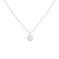 Sterling Silver Compass Necklace | True North Travel Talisman | Minimalist Charm, in White Gold Plated finish