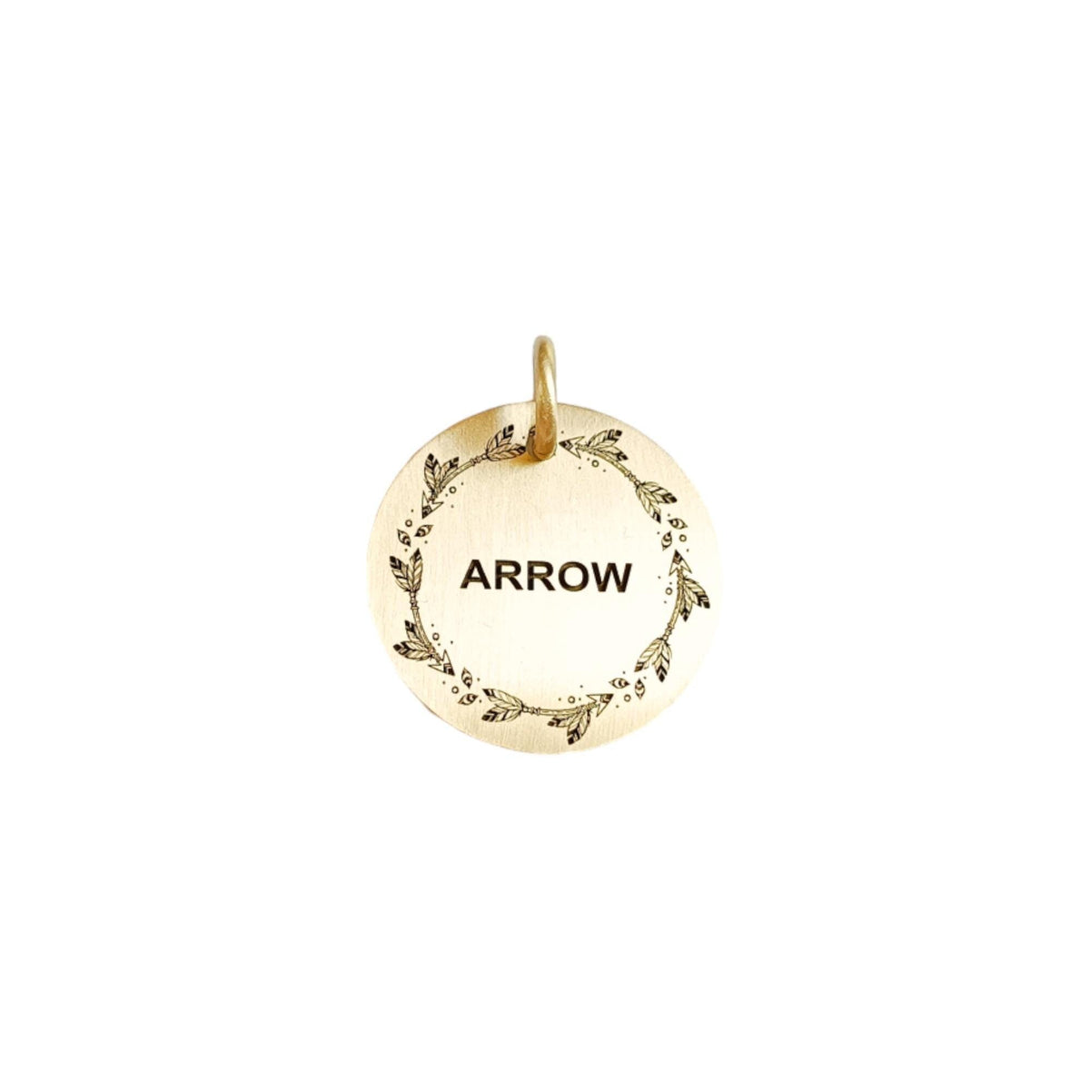 The Arrowhead Token | Artisan Feathered Arrow Pet ID & Custom Engraved Dog Tag, front view
