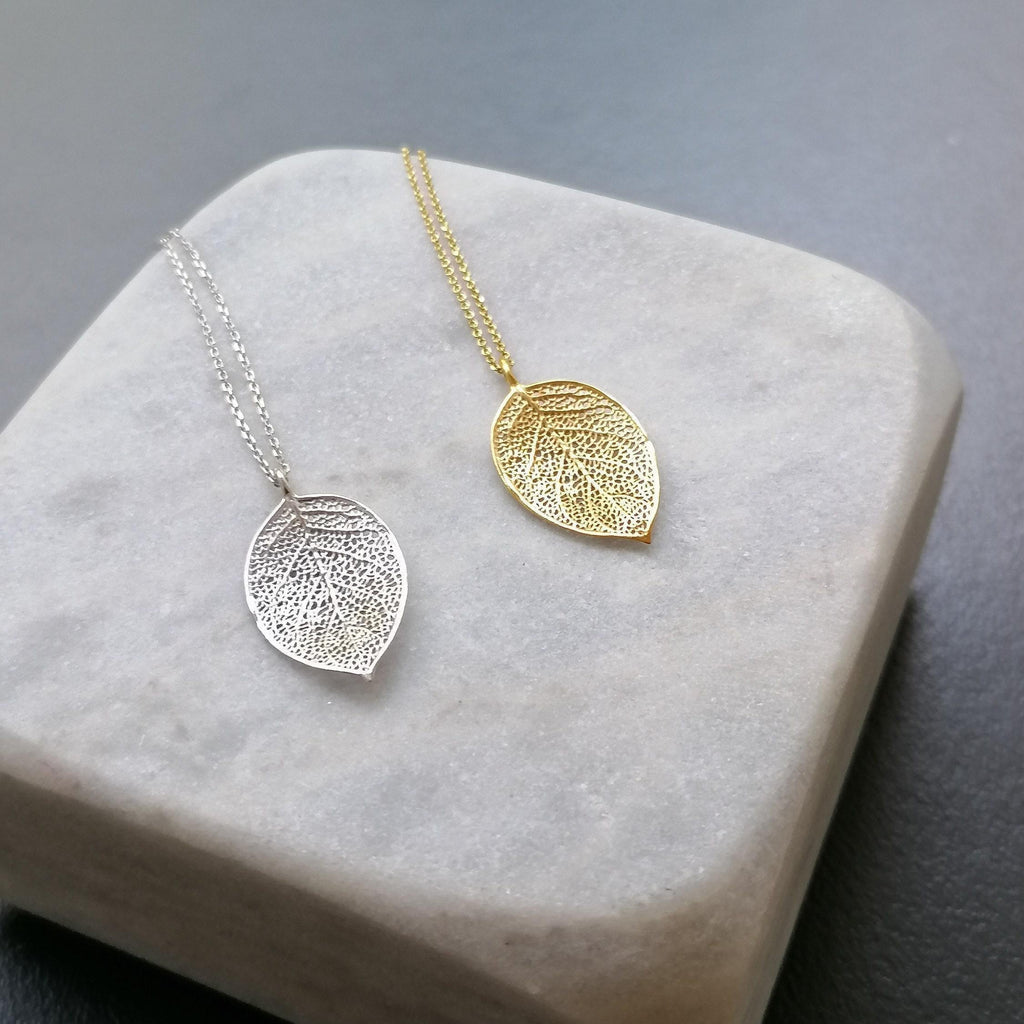 Pressed Leaf Charm Necklace | Botanical Renewal Talisman, alternate angle
