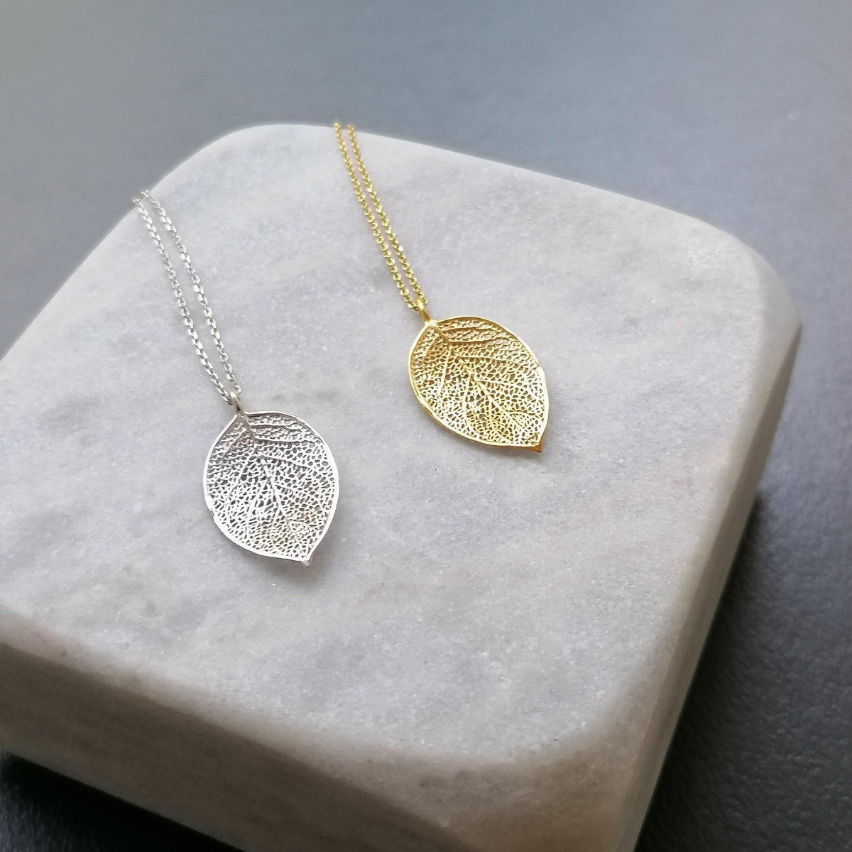 Pressed Leaf Charm Necklace | Botanical Renewal Talisman, alternate angle