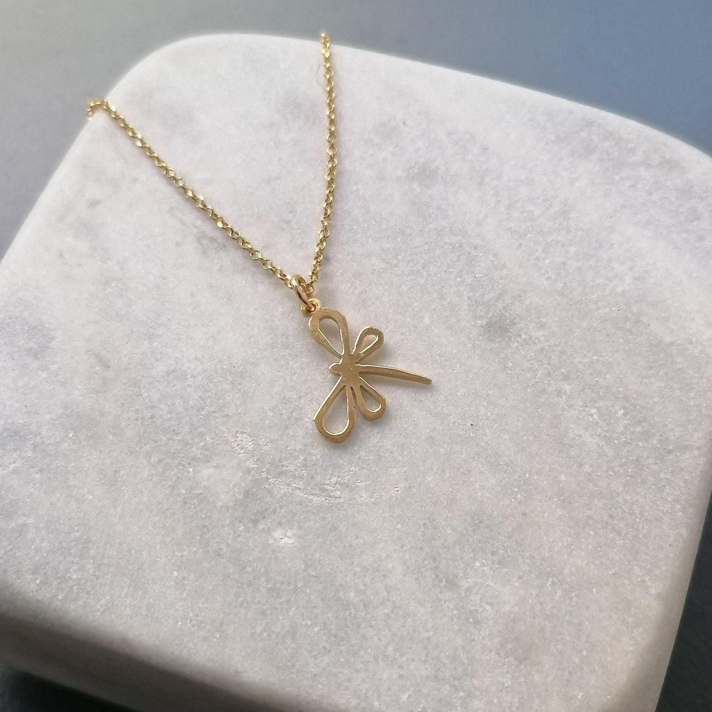 Dragonfly Charm Necklace | Symbol of Transformation, styled view