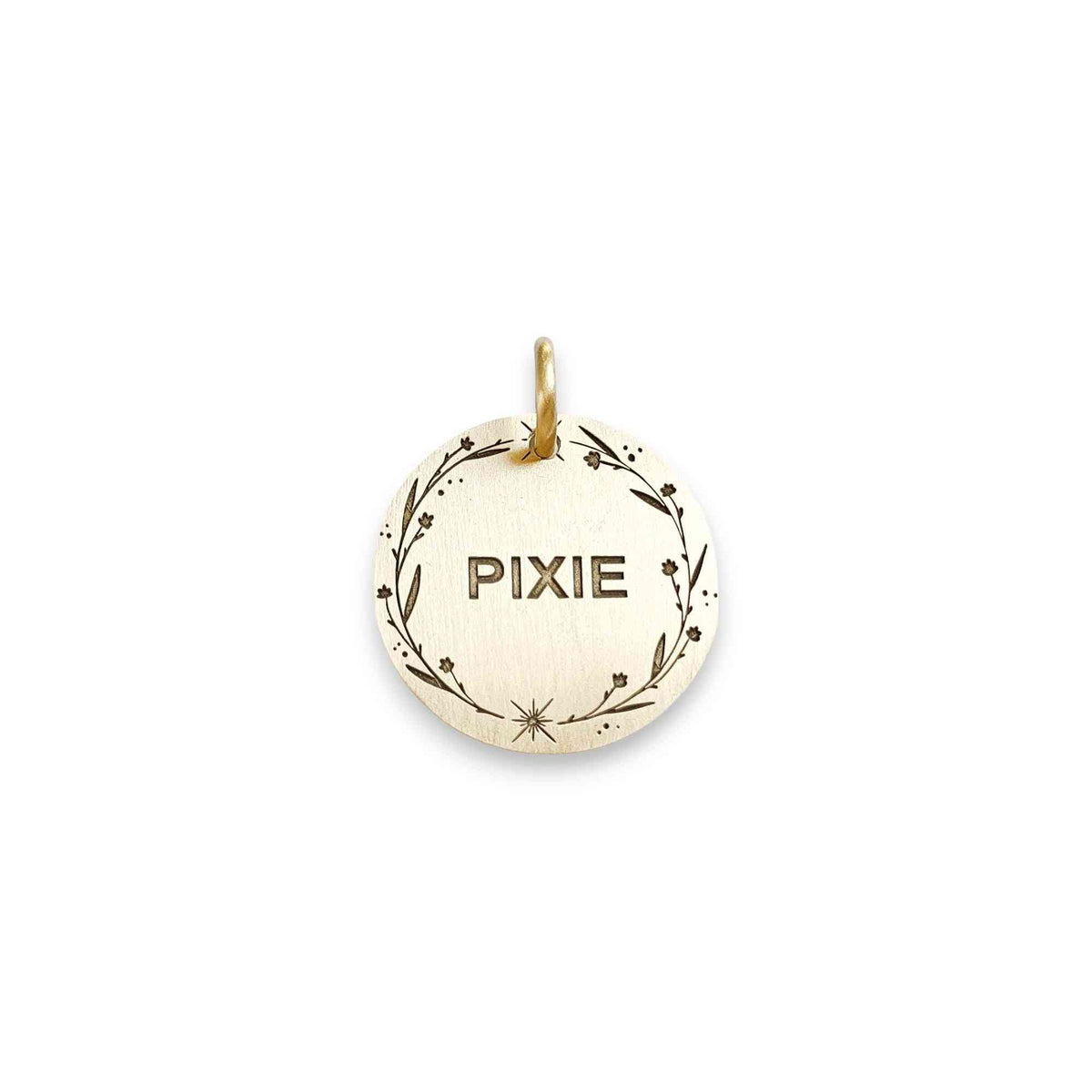The Boho Wildflower Token | Artisan Floral Pet ID & Custom Engraved Dog Tag, additional detail