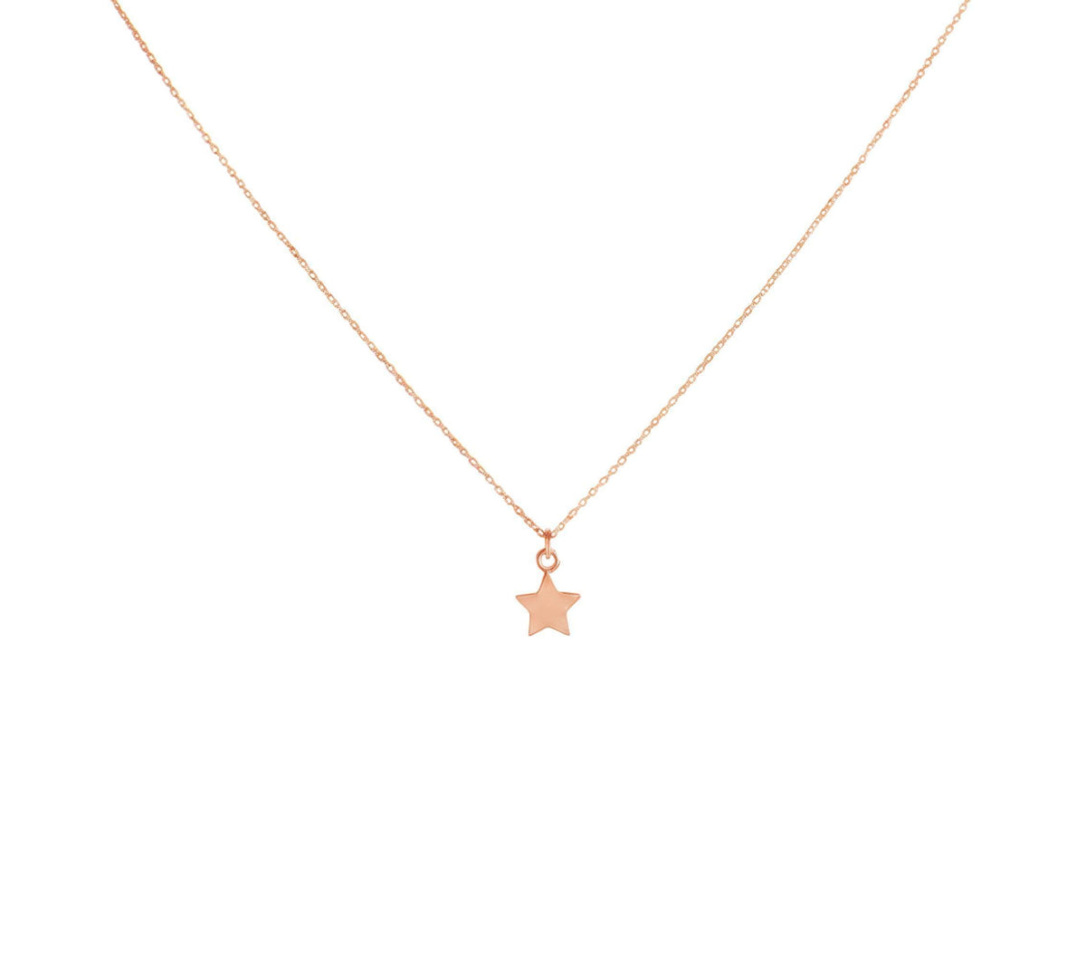 Star Necklace | Dainty Solid Gold Celestial Charm | Minimalist Wishing Star Pendant, alternate angle