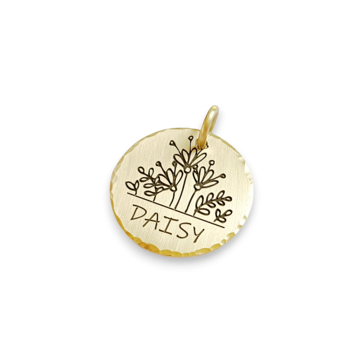 The Wildflower Bloom Token | Artisan Floral Pet ID & Custom Engraved Dog Tag, additional detail