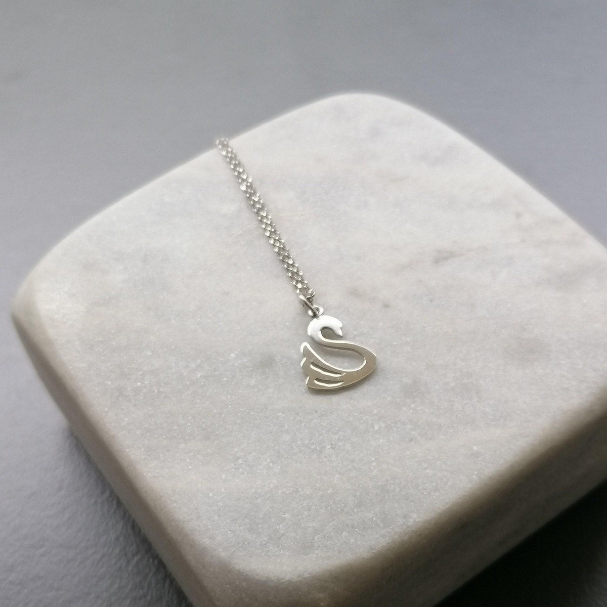 Swan Necklace | Symbol of Grace & Transformation, close-up detail