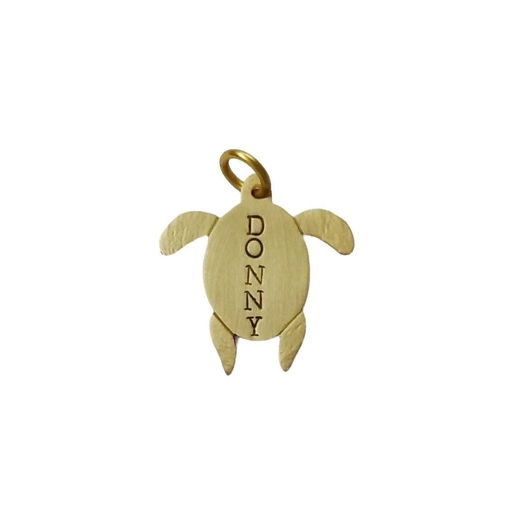The Ancient Turtle Token | Artisan Nature Pet ID & Custom Motif Dog Tag, front view