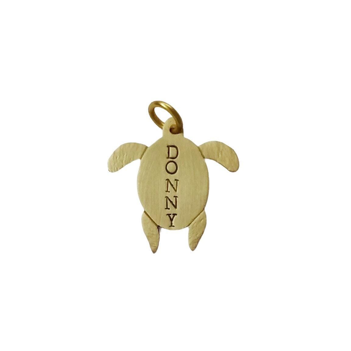 The Ancient Turtle Token | Artisan Nature Pet ID & Custom Motif Dog Tag, front view